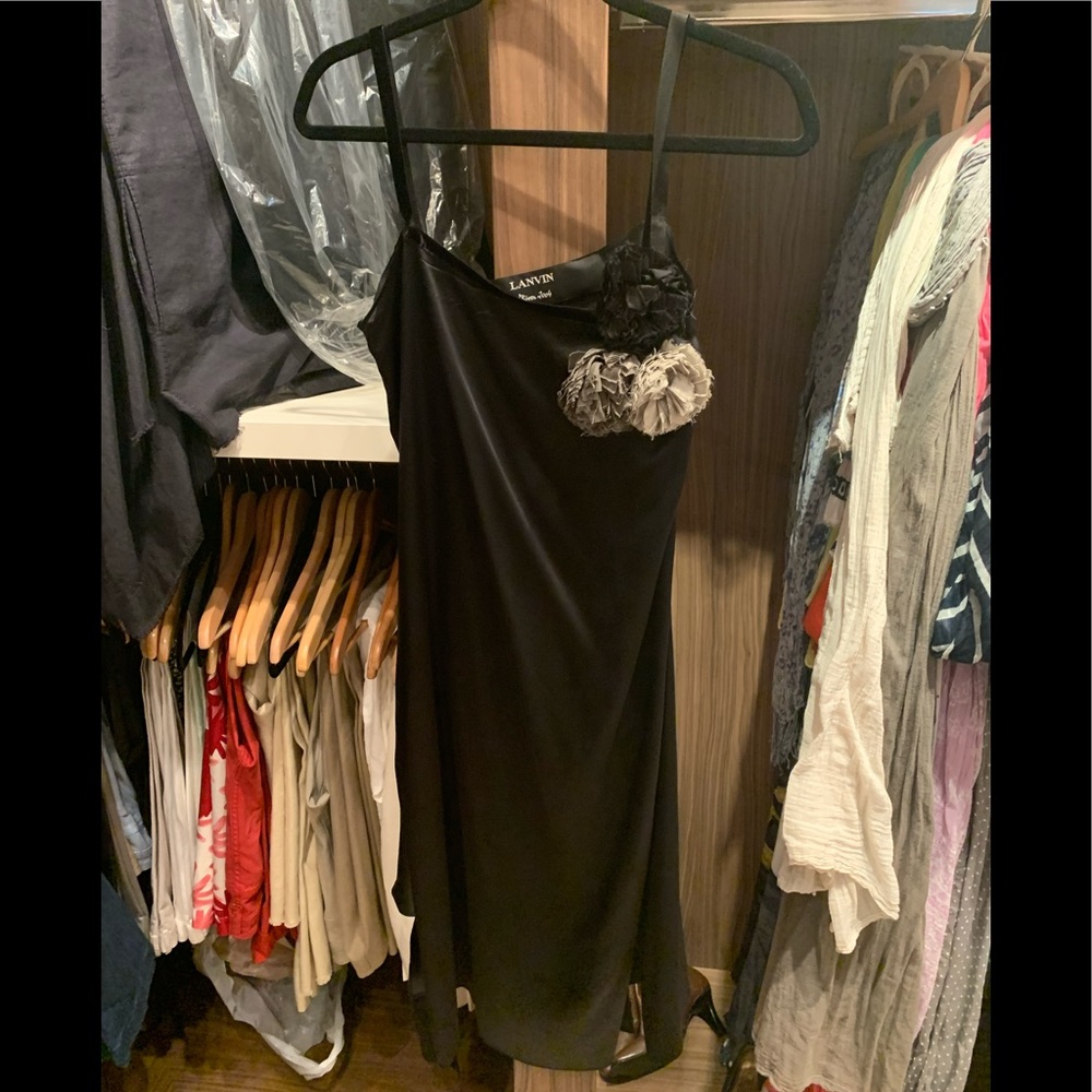 Lanvin Paris Black Silk Dress